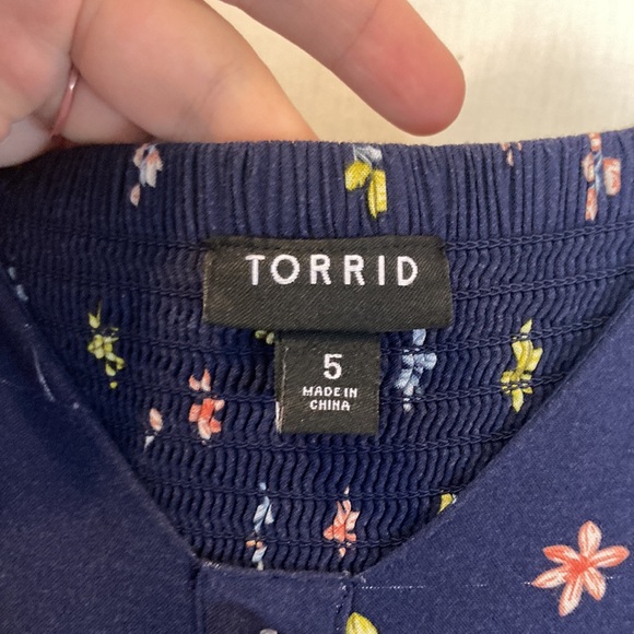 Torrid Blue Floral Spaghetti Strap Summer Maxi Dress Size 5X - Picture 8 of 13